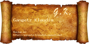 Gangetz Klaudia névjegykártya